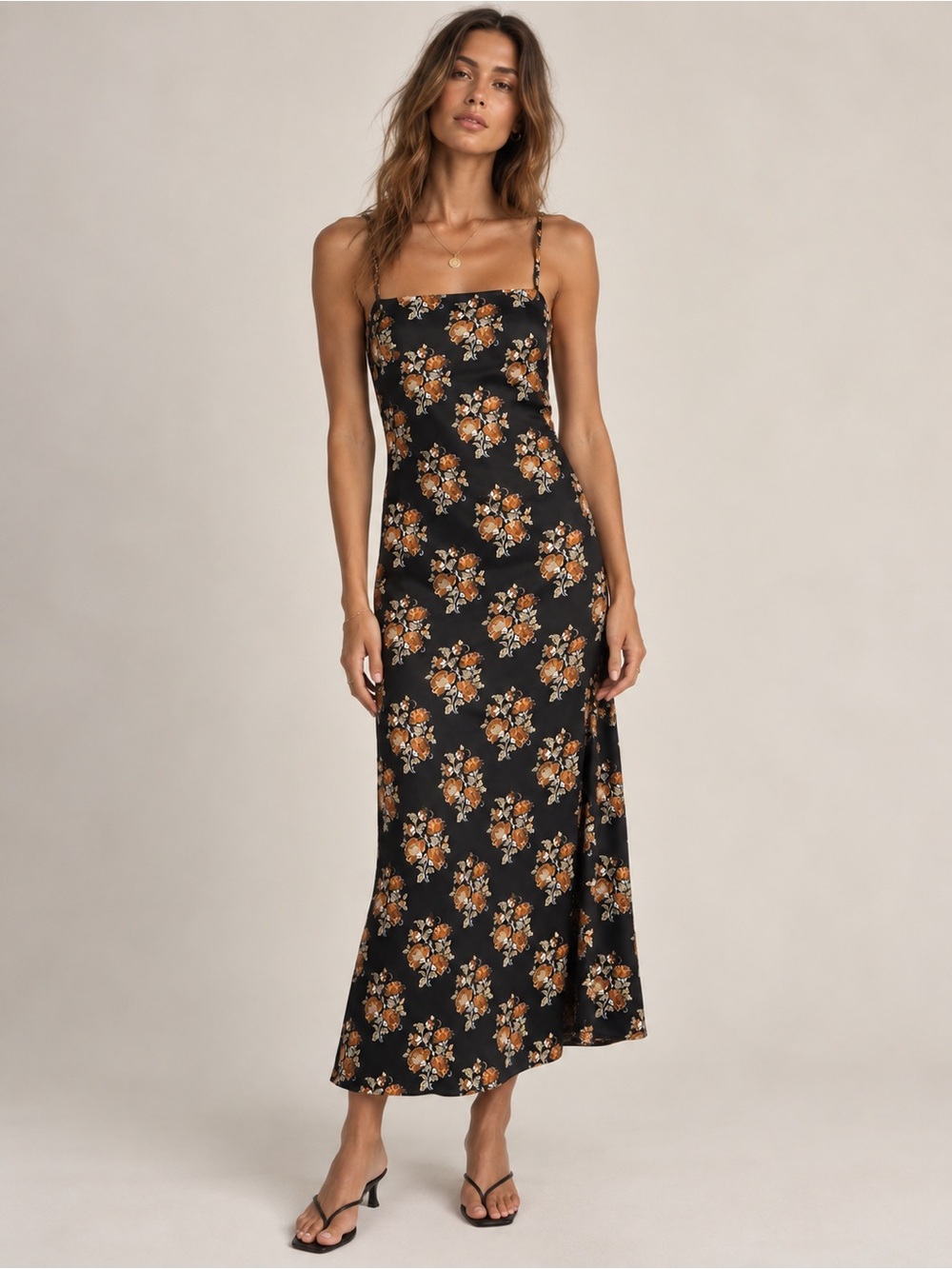 House of Harlow 1960 Black Floral Midi Dress